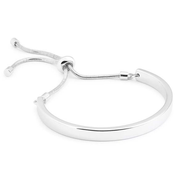 Silver-Tone Slider Bangle Bracelet - Picture 1 of 1